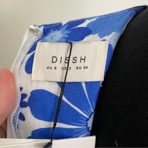 Dissh Linen Lori Bloom Maxi Dress size US 2 Blue Floral - Picture 7 of 10